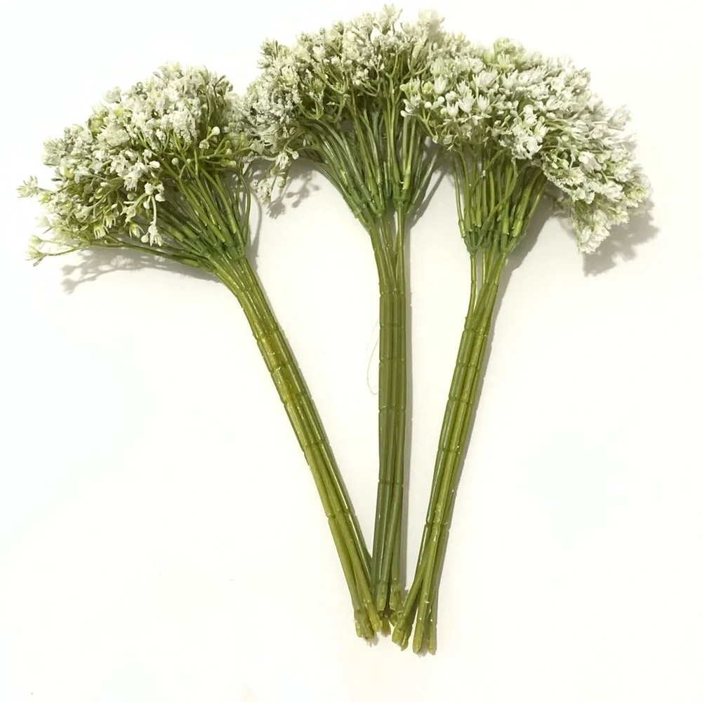 New 3 Piece White Artificial Flower Stems